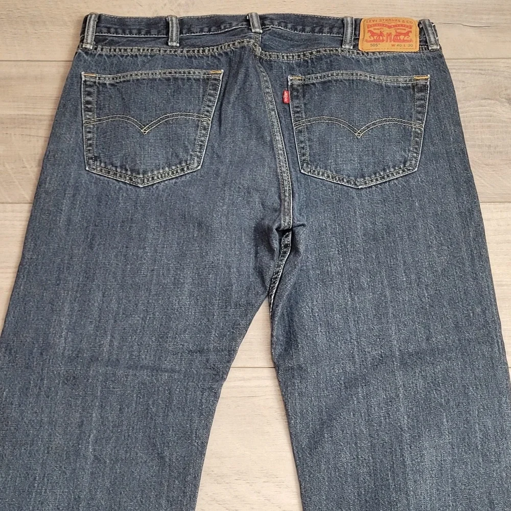 👖Levi's 505 Jeans Mens 40x30 (fits 40x29) Indigo Blue Denim Straight Leg 2016